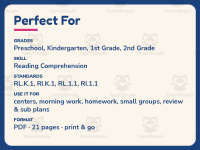 My Pets Reading Comprehension Test Collection – K-1st Grade Practice preview 6