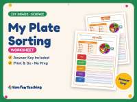 My Plate Sorting Worksheet – 1st Grade Health and Nutrition Practice preview