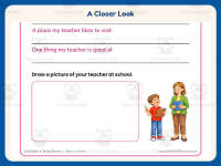 My Teacher Worksheet – 2nd Grade Back to School & Character Education preview 3