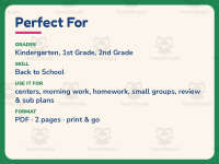 Name Plates Worksheet – 1st Grade Back to School Practice preview 6