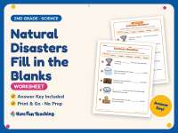 Natural Disasters Fill in the Blanks Worksheet – 2nd Grade Weather preview