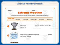 Natural Disasters Fill in the Blanks Worksheet – 2nd Grade Weather preview 4