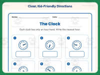 Nearest Hour Clock Worksheet – 1st Grade Telling Time Practice preview 4