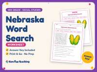 Nebraska Word Search Worksheet – 3rd Grade States Practice preview
