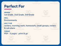 Needs and Wants Sorting Worksheet – 2nd Grade Environments & Resources preview 6