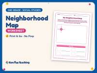 Neighborhood Map Worksheet – 2nd Grade Geography & Maps Practice preview