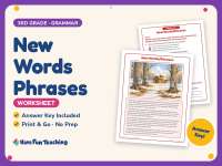 New Words Phrases Worksheet – 3rd Grade Context Clues Practice preview