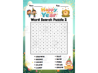 New Year Word Search Puzzle Game Fun Educational Activity for Kinderga preview