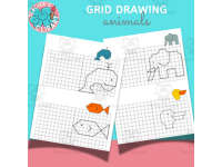 NO PREP Grid drawings - animals Ready to print Early finishers preview