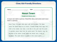 Noun Town Worksheet – 2nd Grade Nouns Practice + Answer Key preview 4