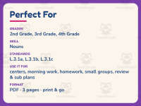 Nouns Fill in the Blanks Worksheet – 3rd Grade Grammar Practice preview 6