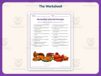 November Daily Journal Prompts Worksheet – 3rd Grade Journals Practice preview 2