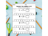 Numbers Addition on a Number Line to 10 Worksheets preview 2
