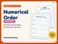 Numerical Order Worksheets – Kindergarten Ordering Numbers Practice preview