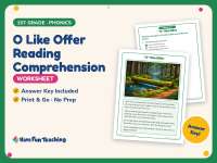 O Like Offer Reading Comprehension Worksheet – 1st Grade Phonics preview