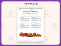 October Daily Journal Prompts Worksheet – 3rd Grade Journals Practice preview 2
