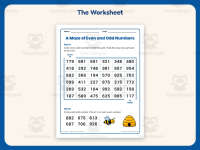 Odd Number Bee Maze Worksheet – 2nd Grade Even and Odd Practice preview 2