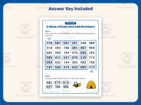 Odd Number Bee Maze Worksheet – 2nd Grade Even and Odd Practice preview 3