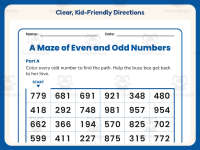 Odd Number Bee Maze Worksheet – 2nd Grade Even and Odd Practice preview 4