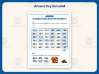 Odd Number Squirrel Maze Worksheet – 2nd Grade Even and Odd Practice preview 3