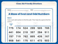 Odd Number Squirrel Maze Worksheet – 2nd Grade Even and Odd Practice preview 4