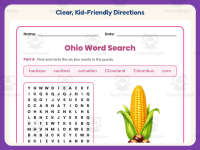 Ohio Word Search Worksheet – 3rd Grade States Practice + Answer Key preview 4