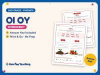 OI OY Worksheet – 2nd Grade Digraphs & Vowels Practice + Answer Key preview