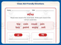 OI OY Worksheet – 2nd Grade Digraphs & Vowels Practice + Answer Key preview 4