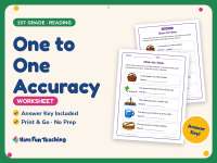 One to One Accuracy Worksheet – 1st Grade Fluency Practice preview