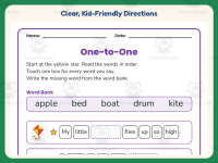 One to One Reading Words Worksheet – 1st Grade Fluency Practice preview 4