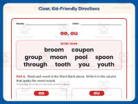 OO OU Worksheet – 2nd Grade Digraphs & Vowels Practice + Answer Key preview 4