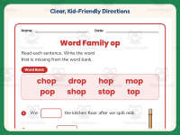 OP Word Family Worksheet – 1st Grade Word Families Practice preview 4