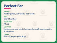 OP Word Family Worksheet – 1st Grade Word Families Practice preview 6