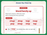 OP Word Family Worksheet – 1st Grade Word Families Practice preview 7