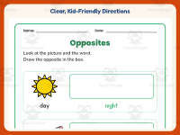 Opposites Drawings Worksheet – Kindergarten Antonyms Practice preview 4