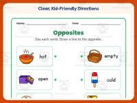 Opposites Matching Worksheet – Kindergarten Grammar Practice preview 4
