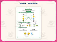 Opposites Worksheet – Preschool Antonyms Practice + Answer Key preview 3