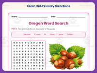 Oregon Word Search Worksheet – 3rd Grade States Practice + Answer Key preview 4