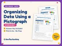 Organizing Data Using a Pictograph Worksheet – 3rd Grade Graphing preview