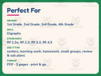 OU OW Matching Game Worksheet – 1st-4th Grade Digraphs & Vowels preview 6