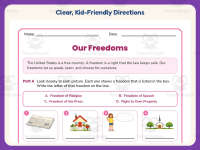 Our Freedoms Worksheet – 3rd Grade America & Government Practice preview 4