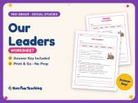 Our Leaders Worksheet – 3rd Grade Community & Government Practice preview