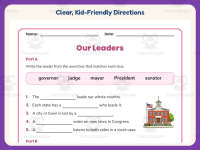 Our Leaders Worksheet – 3rd Grade Community & Government Practice preview 4