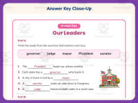 Our Leaders Worksheet – 3rd Grade Community & Government Practice preview 7