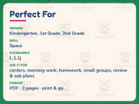 Outer Space Sentences Worksheet – 1st Grade Science Practice preview 6