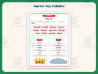 OW OU Sorting Worksheet – 1st Grade Digraphs & Vowels Practice preview 3