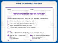 Partnered Research Project Worksheet – 2nd Grade Social Skills preview 4