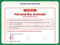 Pat and the Animals Phonics Reading Worksheet – 1st Grade Short Vowels preview 7