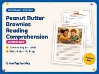 Peanut Butter Brownies Reading Comprehension Worksheet – 2nd Grade preview