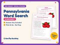 Pennsylvania Word Search Worksheet – 3rd Grade States Practice preview